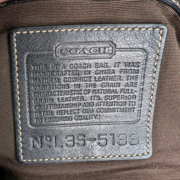 Vintage Coach Large Black Leather Business Tote 5133 - Picture 11 of 11